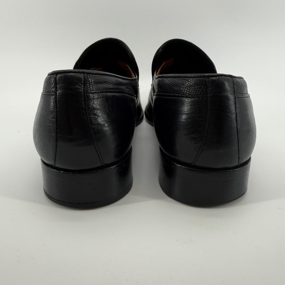 Paco Liufau Black Leather Lizard Print Loafer Dress Shoes Mens‎ Size 44 Spain main image 3